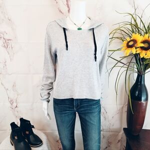 n:PHILANTHROPY Light Gray Knit Hoodie Sweater Super Soft Wool Blend Medium